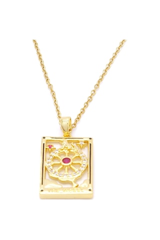 Çelik Kolye, Altın Kaplama Tarot Kadın Kolye K-118 Altın