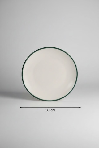 6'lı Valencia Servis Tabak 30cm Rim Yeşil Rinart Krem