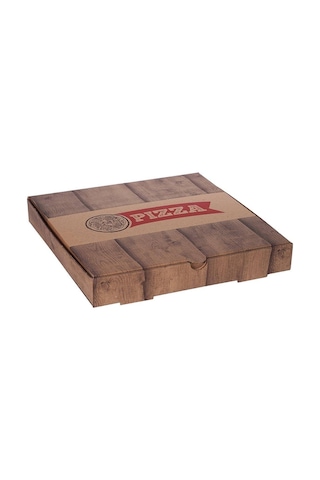 Ahşap Baskılı Pizza Kutusu 28 CM 28 x 28 x 4 CM 300 Adet