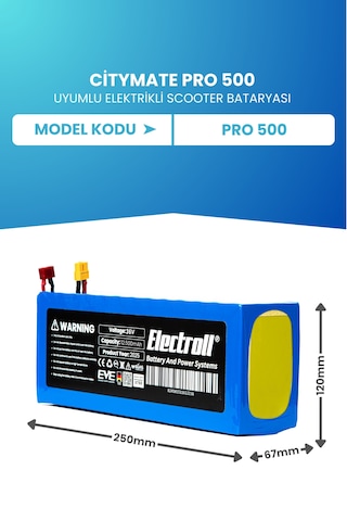 Citymate Pro 500 Batarya 36v 12.500mah