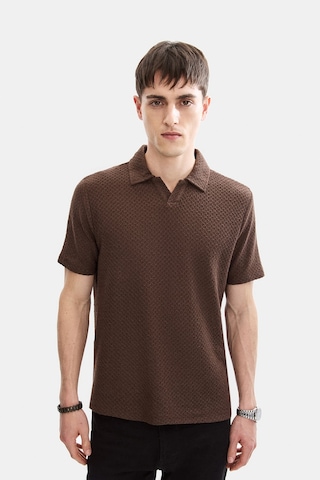 Backandbond Kahve Regular Fit Örme Polo Yaka Tişört