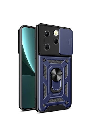 Nihcase Tecno Spark 20 Pro 4g Kılıf Magnetik Standlı Kamera Korumalı Slide Sürgülü Cover Kapak
