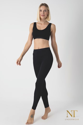 Nt Underwear Kadın Bambu Uzun Tayt Hafif, Rahat, Terletmeyen Siyah