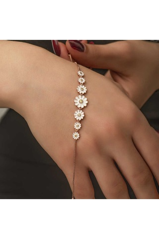Casera's Gümüş Rose Sıralı Papatya Kadın Bileklik Csr2182884 Gümüş