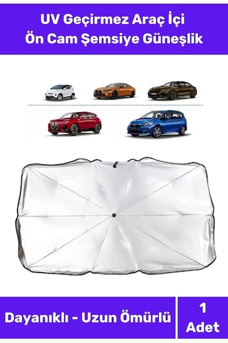 Araç İçi Ön Cam Şemsiye Güneşlik Premium Seri Gölgelik Titanyum Gümüş Kaplama Uv Geçirmez Dayanıklı