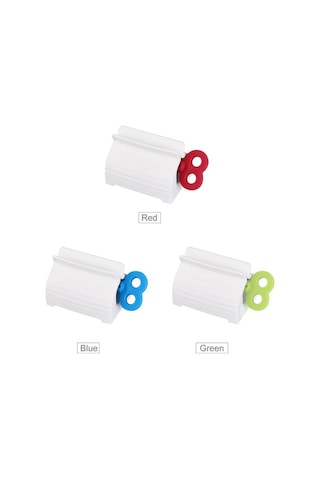 Fortunelane Kırmızı 3 Adet Diş Macunu Sıkacağı - Abs Malzeme - Krem Ve Diş Macunu İçin Kırmızı