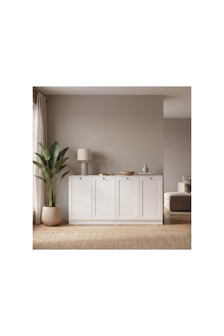 Terra Konsol 160x80x43 Beyaz - Modern Tasarım Antrasit