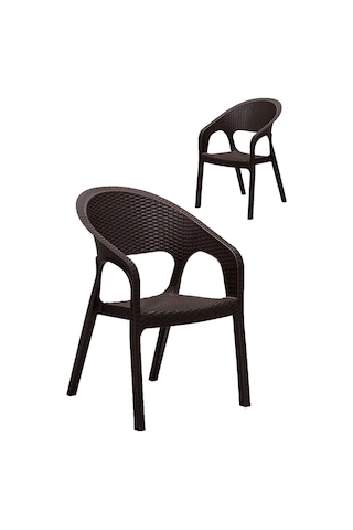 2 Adet Garden Kahve Sandalye / Balkon-bahçe-teras Kahverengi