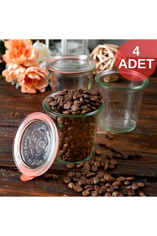 Weck Mold Cam Saklama Kavanoz Seti 4 Adet 290 ML