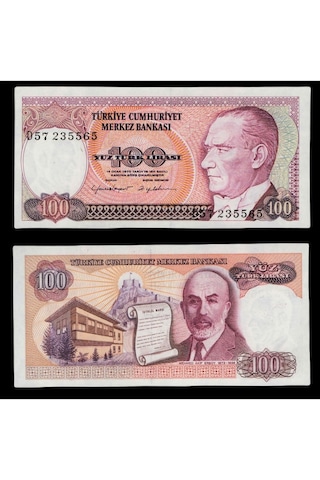 7. Emisyon 2. Tertip 100 Türk Lirası, T.c. Eski Kağıt Para "çil"