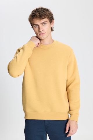 AC&Co / Altınyıldız Classics Erkek Hardal Standart Fit Normal Kesim İçi Polarlı Bisiklet Yaka Sweatshirt Hardal