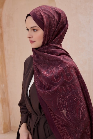 Belli Fresh Çiçek Desen Vintage Şal 3 Bordo