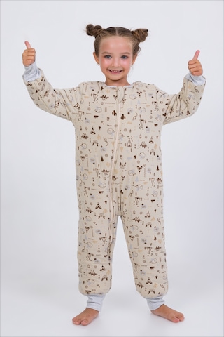 Kız Erkek Çocuk Kalın Elyaf Dolgulu Premium Kalite 2.5 Tog Desenli Uyku Tulumu Taş