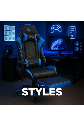 Styles Kl-R61 Mavi/Siyah Gaming Oyuncu Koltuğu