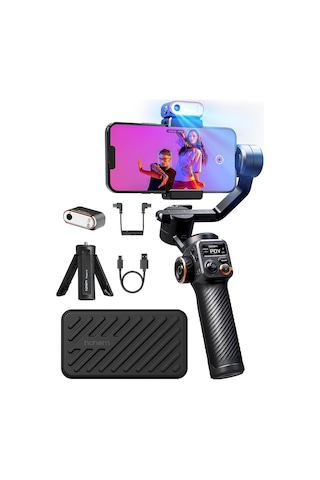 İsteady M6 Mobil Gimbal Sabitleyici Kiti 3 Eksen, Ayarlanabilir Cct/rgb Dolgu Işıklı Manyetik Aı Takip, 0,91 İnç Ol