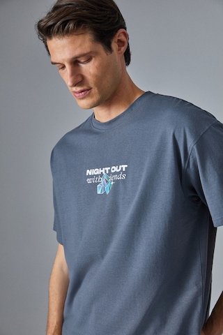 GRIMELANGE Nıghtout Erkek Oversize Fit Antrasit T-shirt Antrasit