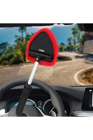 Jeemson Araç Cam Temizleyici, Uzatılabilir Gövde, Mikrofiber Yastık, 180 Döner, Su İle Temizler, Sıcaklık Dirençli