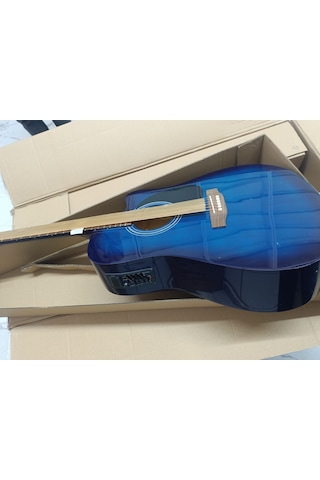 J&d Guitars- Jumbo Kasa Elektro Akustik Mavi Renk Gitar AG-6CE/BL