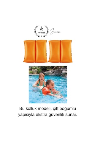 Çift Boğumlu Güvenli 3-6 Yaş Çocuklar İçin Yüzme Kolluk Deniz Havuz Şişme Kolluğu Yüzücü Hava Odalı