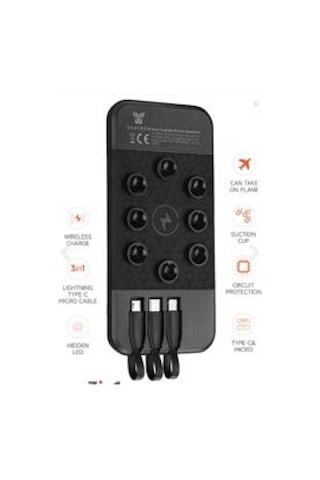 Snapron Snp-3003 10.000 Mah Vantuzlu Wireless Kablosuz Ve 3in1 Kablolu Powerbank Siyah