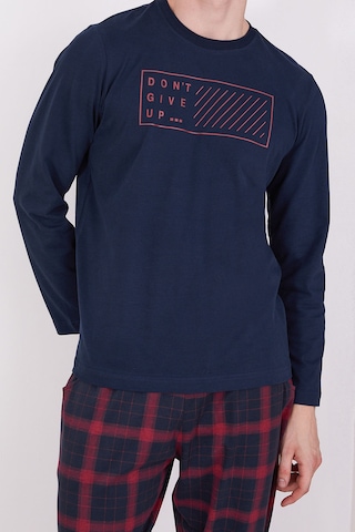 Arnetta Dont Give Up Navy Erkek Uzun Kol Pijama Takım