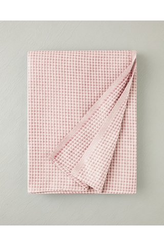 Modern Grid Çift Kişilik Pike 180x220 Cm Pembe