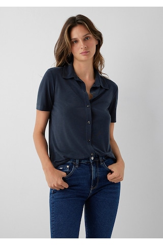 Mavi Tencel Tm Modal Karışımlı Antrasit Örme Gömlek Regular Fit / Normal Kesim 1620171-900 Siyah