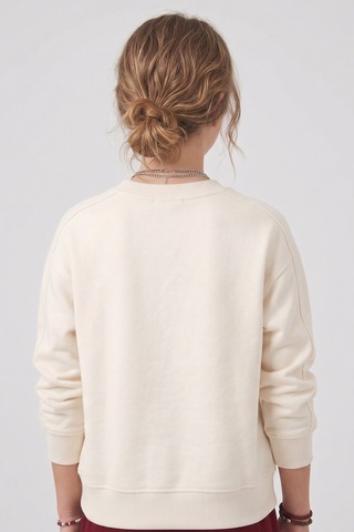 Minipomes 9-14 Yaş Kız Çocuk Cool Day Dog Üç İplik Sweatshirt Krem