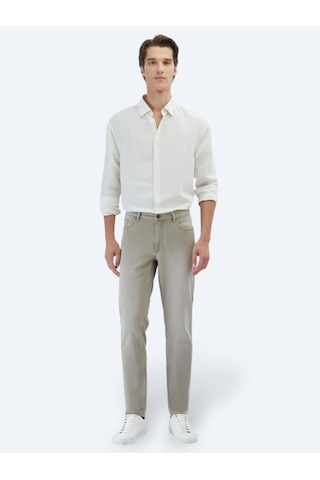 Vizon Slim Fit Denim Pamuk Karışımlı Pantolon Vizon