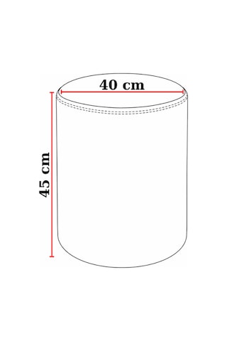 Antrasit Welsoft Kumaş Puf 40x45 Cm Yuvarlak Puf Dekoratif Oturma Pufu Yumuşak Dokulu Modern Puf