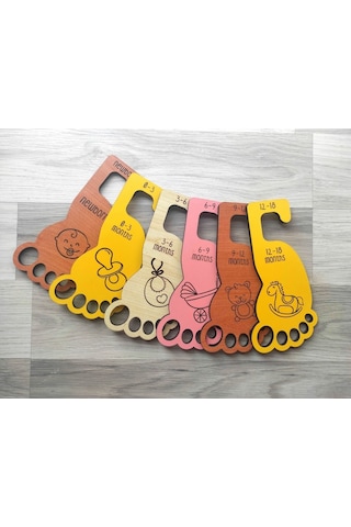 Plakethome Bebek Dolabı Ayracı,Dolap Içi Ahşap Askılık Set,Dolap Düzenleyici