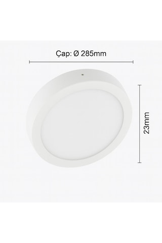 Venso 24 W Yuvarlak Sıva Üstü Led Panel Beyaz Kasa 3000k