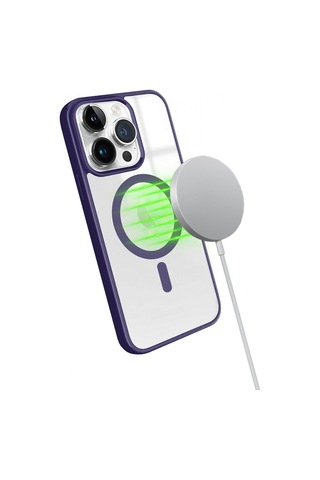 İphone 14 Pro Magsafe Özellikli Renkli Clear Case Kapak