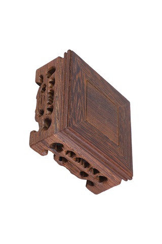 Kangvka Ahşap Retro Dekoratif Taban - Vazo, Çay Potu, Porselen Sürahana İçin Pratik Ev Dekoru 8x8x3.7 Cm