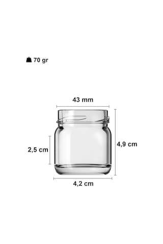 Afracam 40 Ml Farklı Boyutlarda Kavanoz 40 Cc Konserve Metal Kapaklı Cam Kavanoz 6 Adet Şeffaf, 40 Cc Genel