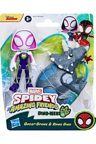 Spidey And His Amazing Friends Dino Webs Figürler Ghots-spider & Rhino Dino Spider - Man