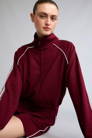 Defacto Standart Fıt Dik Yaka Fermuarlı Spor Hırka H2046ax26aubr115 Bordo-br115