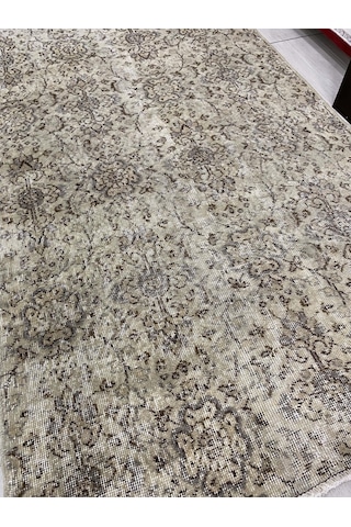El Dokuma Eskitme 120X205 Krem Naturel %100 Yün Vintage Halı ! Krem