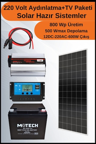 N&D Lighting Tv+aydınlatma Tall Mono Solar Paket 220 Volt-800wp