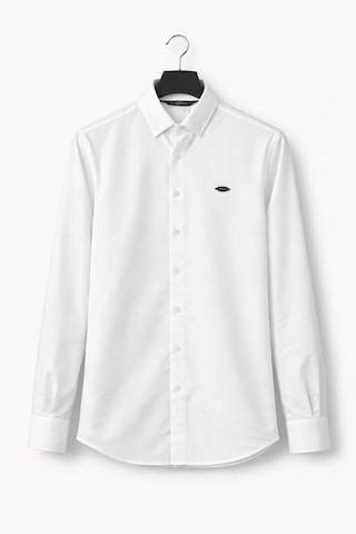 Classics Men Cafes Uzun Kol Slim Fit Erkek Oxford Gömlek - 7577 Beyaz