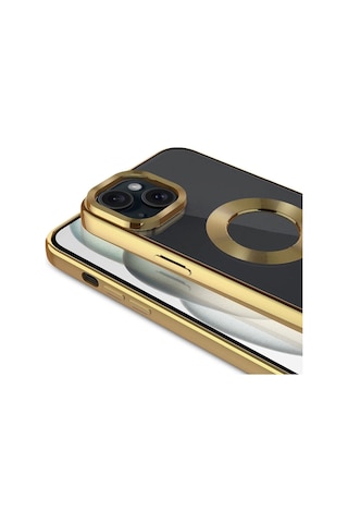 Apple Uyumlu iPhone 15 Kılıf Tek Kamera Çerçeveli Logo Gösteren Zore Omega Kapak