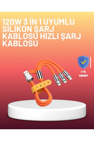 Çinko Alaşımlı Uçlu 120 W Şarj Kablosu - Dolaşmaya Dayanıklı 12 M Usb Kablo