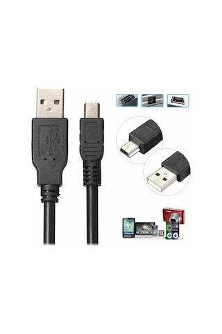 5 Pin Mini Usb Kablo - Dualshock 3 Kol Şarj Kablosu Sixaxis Kablo - 1.5 Metre