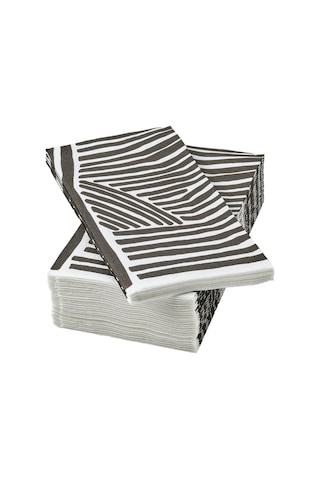 Nabbfisk Desenli Peçete, Beyaz-siyah, 38x38 Cm, 30 Adet