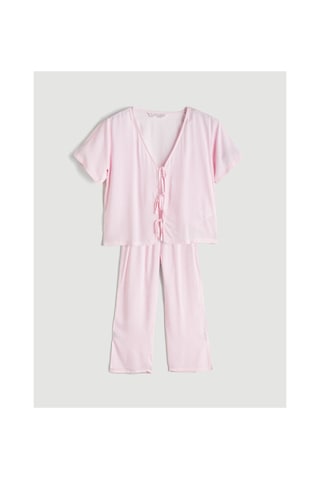 Lcw Dream Pembe V Yaka Çizgili Kadın Pijama Takımı