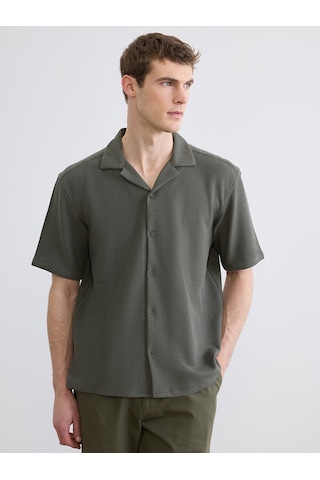 Lcw Vision Haki Regular Fit Resort Yaka Erkek Gömlek
