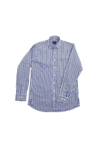 Giant Erkek Uzun Kol Kareli Gömlek - Minimalist Stil Lacivert