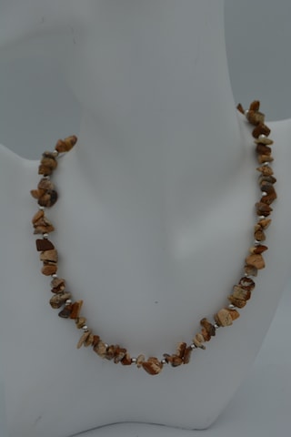 Stoneage Jasper Taşli  Kolye Siyah