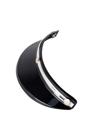 Fortunelane My02 Motosiklet Kaskı 3/4 Siperlik, Retro Güneş Koruma, Siyah Gümüş Renk