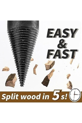 Pazly 4 Parça Altıkenar/yuvarlak Saplı Ağır Hizmet Odun Bölme Vidalı Konik Matkap Ucu Seti